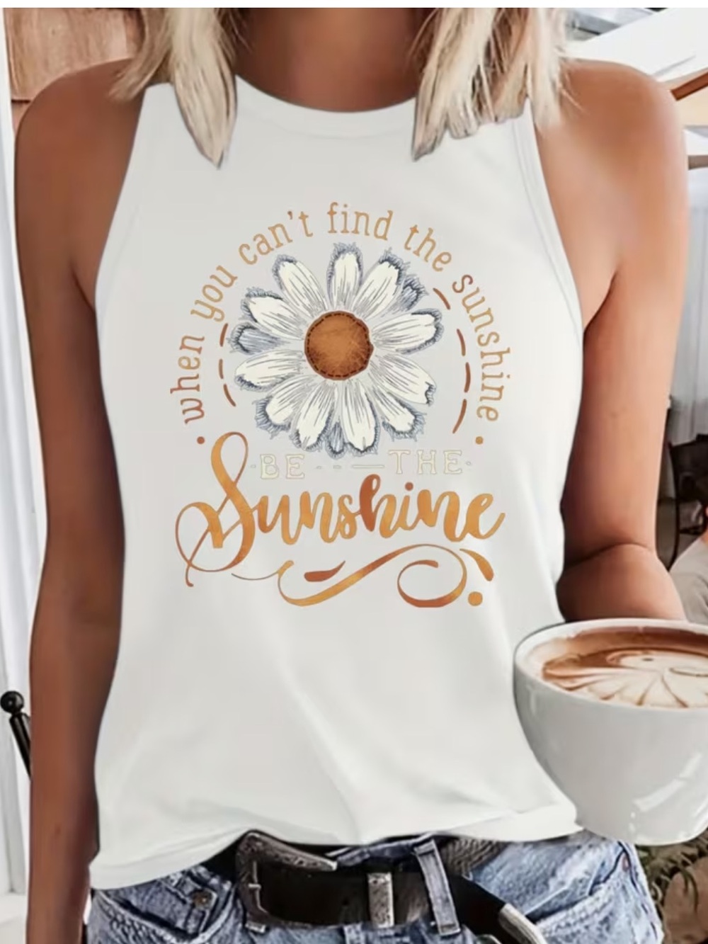 White Graphic 'Sunshine' Tank Top